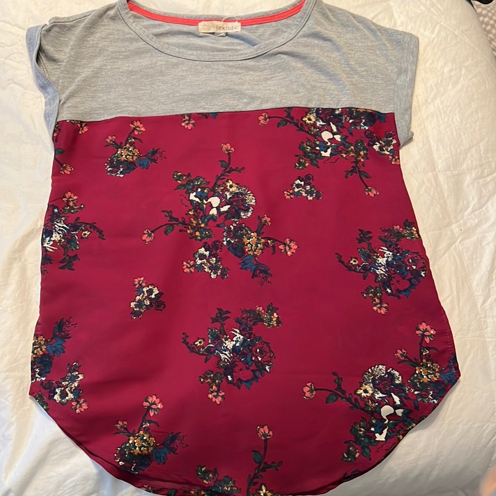Red and gray shirt. Size S